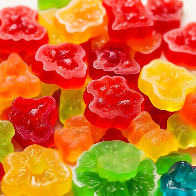 Photo a pile of gummy bears with one that says gummy bears