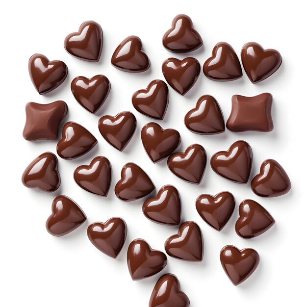 Photo pile of hearts symbol chocolate generated ai
