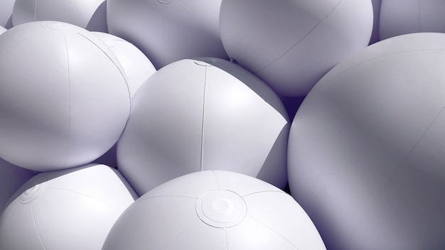 Pile of Inflated White Balls