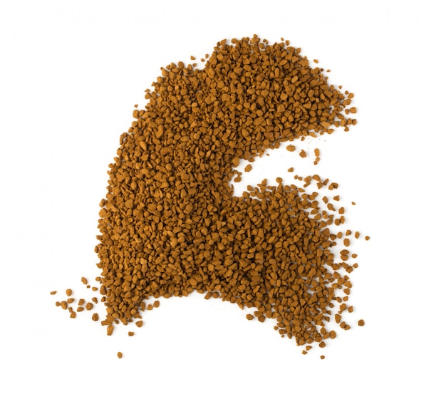 Pile of Instant Coffee Grains Isolated