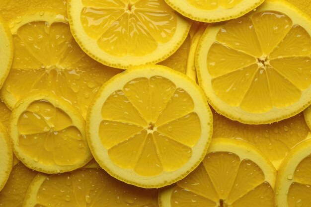 a pile of lemons with a yellow background.