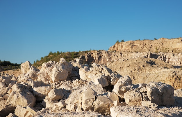 Pile of limestone quarry