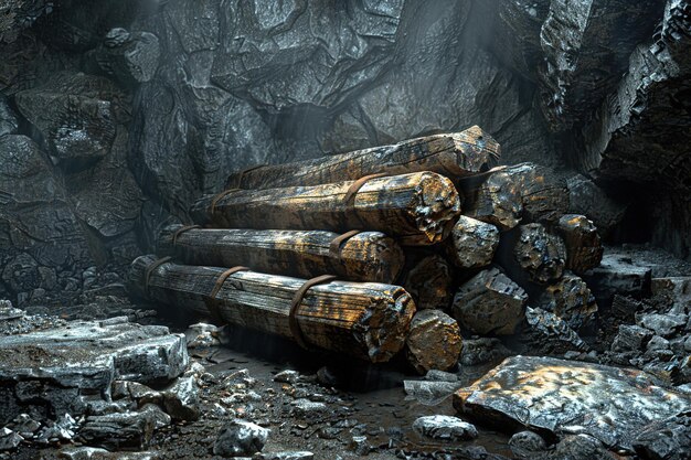 a pile of logs with the words  fire  on the bottom