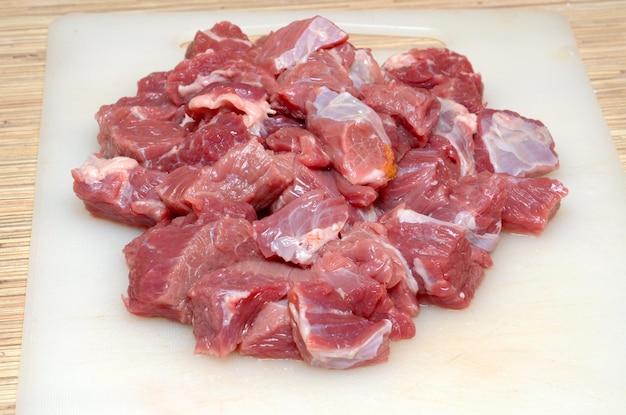 A pile of meat on a cutting board