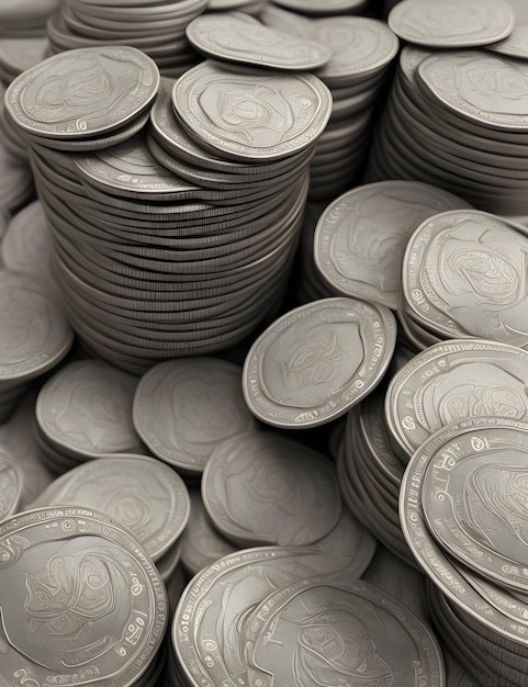 a pile of money in the form of silver coins