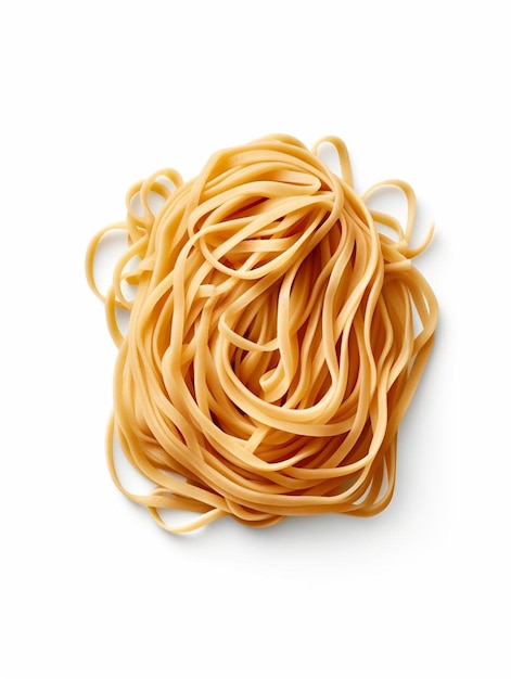 a pile of noodles on a white surface