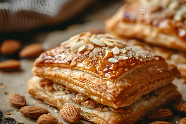 a pile of nuts and almonds are on a table