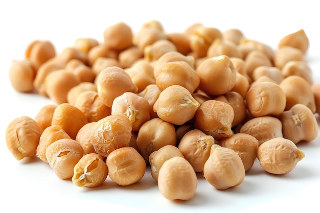 A pile of nuts on a white background with a white background behind it and a few nuts in the middle