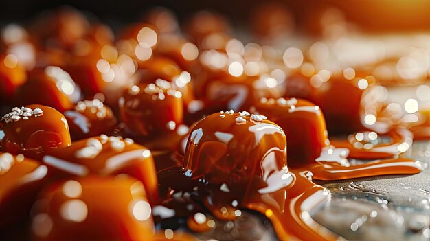 Фото Куча карамельного соуса на столе вкусная липкая сладкая десертная приправа