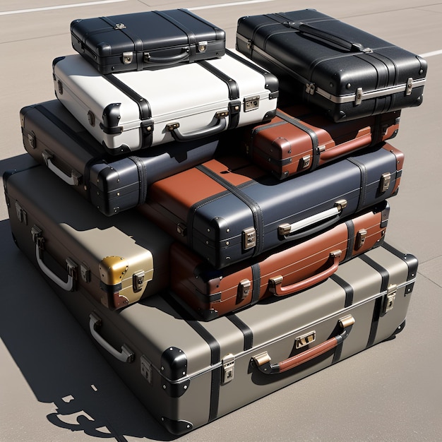 Фото Куча чемоданов багаж для путешествий и поездок