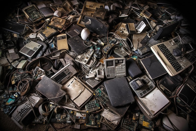 A pile of old electronics