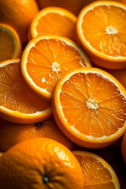 Pile of oranges created with generative ai