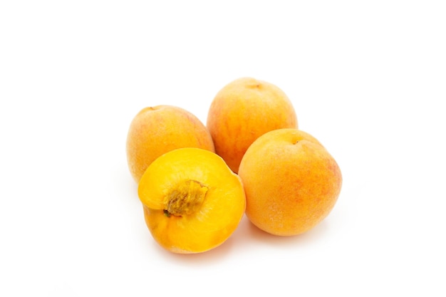 Pile Peach Isolated On White Background