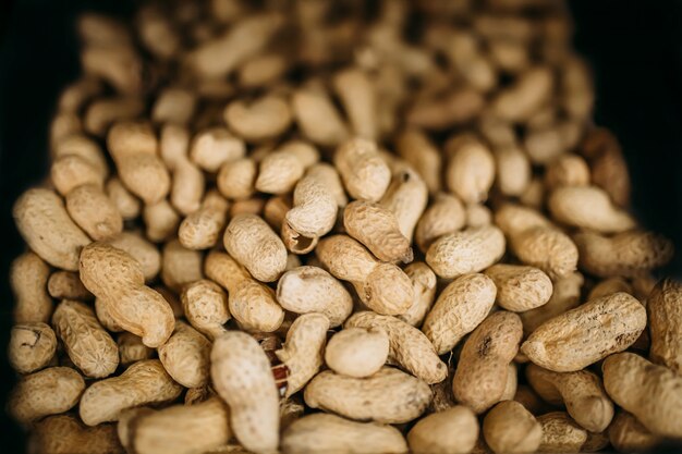 Pile of peanuts in a box