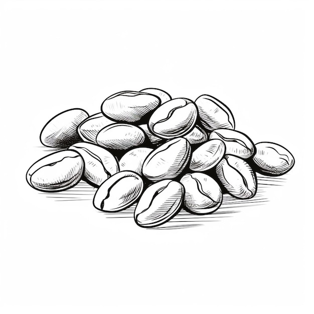 Photo a pile of peanuts on a white background generative ai