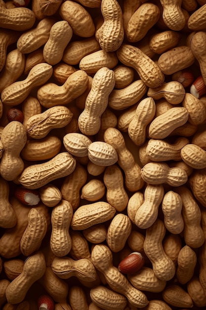 A pile of peanuts with the word peanut on the bottom