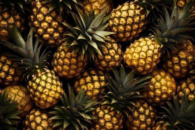 a pile of pineapples with the word pineapple on them