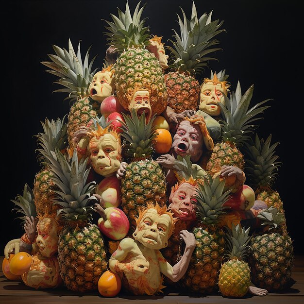 Photo pile on pineapples