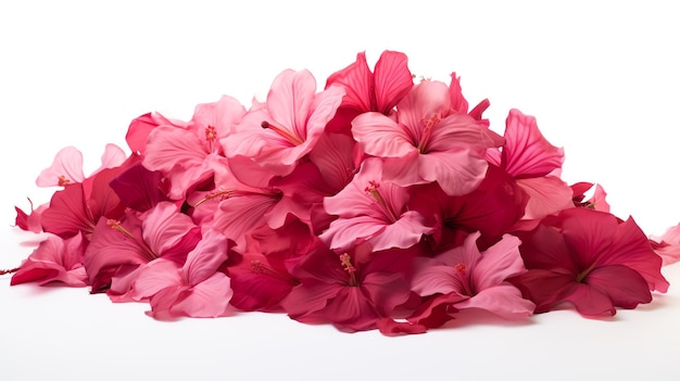 a pile of pink flowers