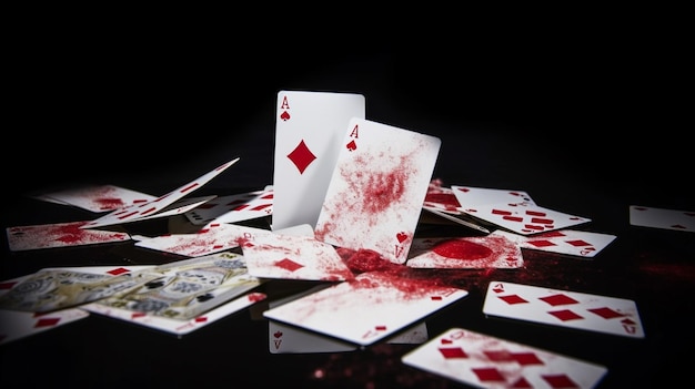 A pile of playing cards with the words'dead'on the back