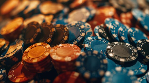 a pile of poker chips