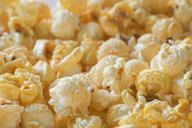 Pile of popcorn closeup