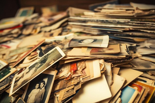 a pile of postcards with one of them reading  old