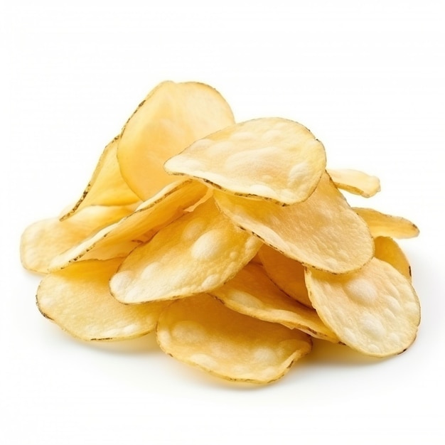 A pile of potato chips