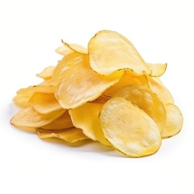 A pile of potato chips