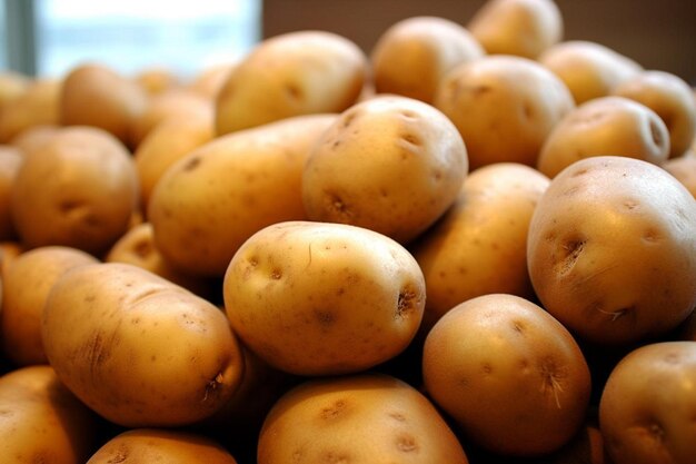 a pile of potatoes sitting on top of each other