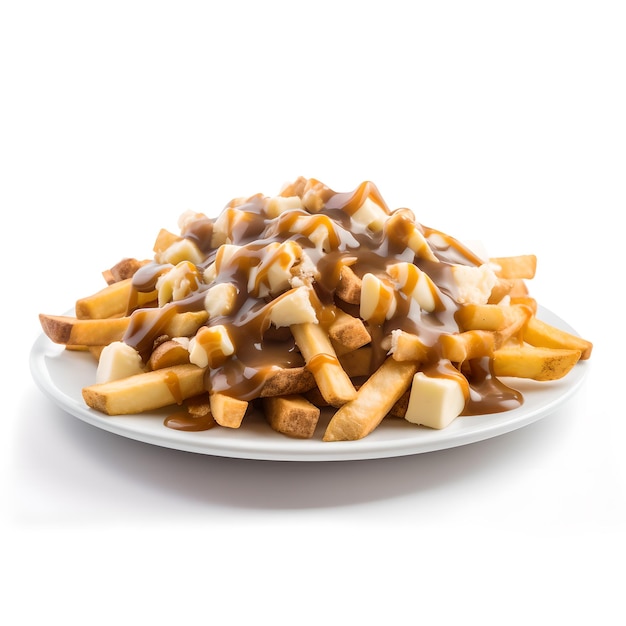 A pile of poutine with gravy