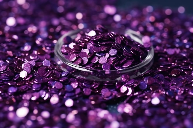 a pile of purple glitter background