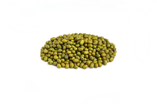 A pile of raw mung beans