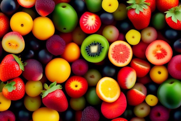 pile of realistic fresh fruits