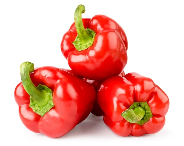 Pile of red bell pepper isolated