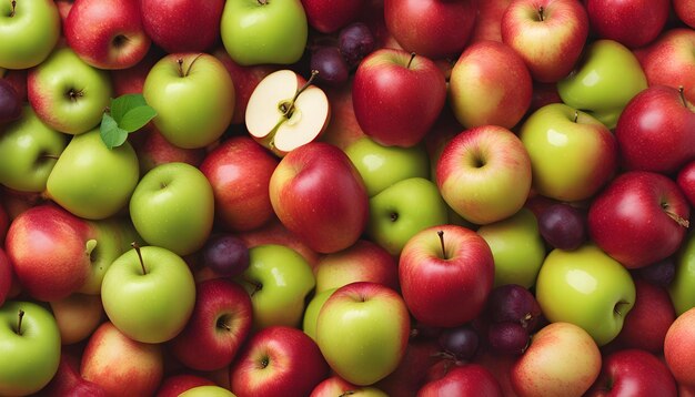 Photo a pile of red and green apples with a bunch of red apples