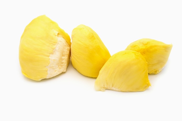 Pile ripe Durian on white background