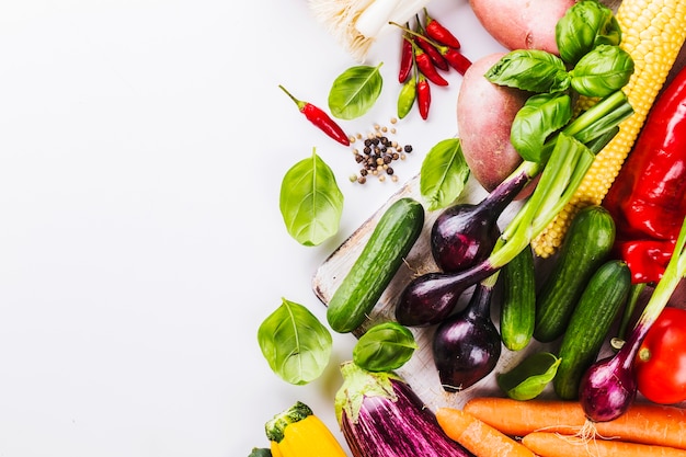 Photo pile of ripe vegetables