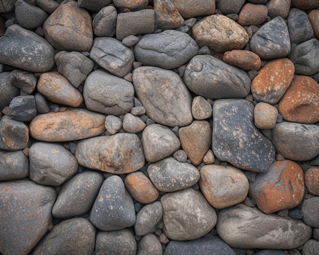 A pile of rocks on the beach