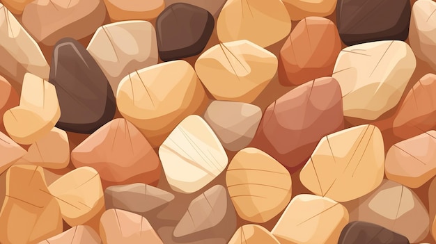 A pile of rocks with different colored pebbles on the top.