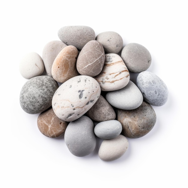 a pile of rocks with a white background