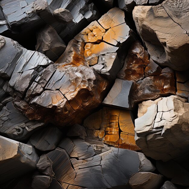 Foto un mucchio di rocce con la parola 