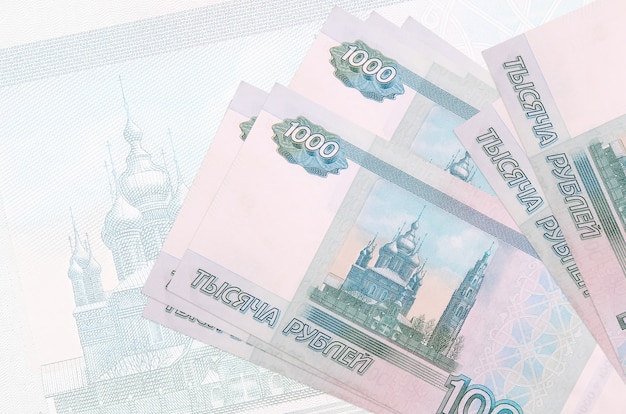 Pile of russian rubles bills