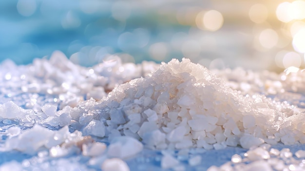 A pile of salt on the beach