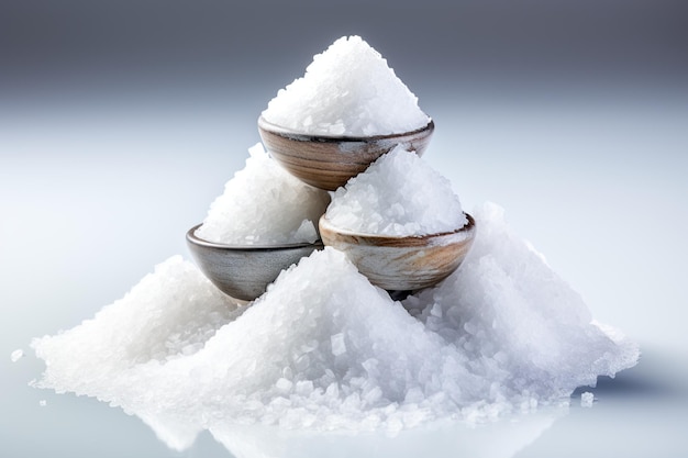 Pile of salt isolated on white background