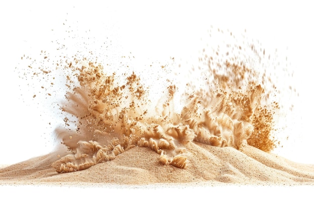 Photo a pile of sand against a white backdrop suitable for various design projects