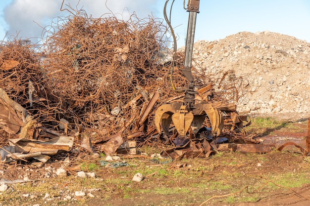 a pile of scrap metal for recycling