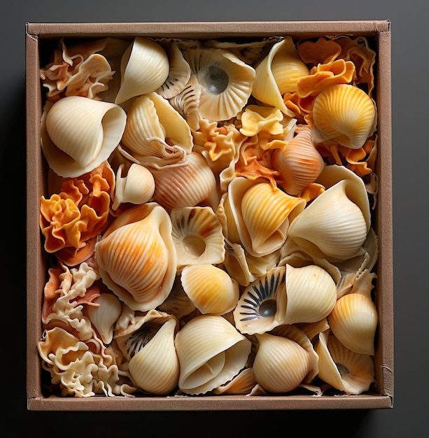 A pile of shell in the box