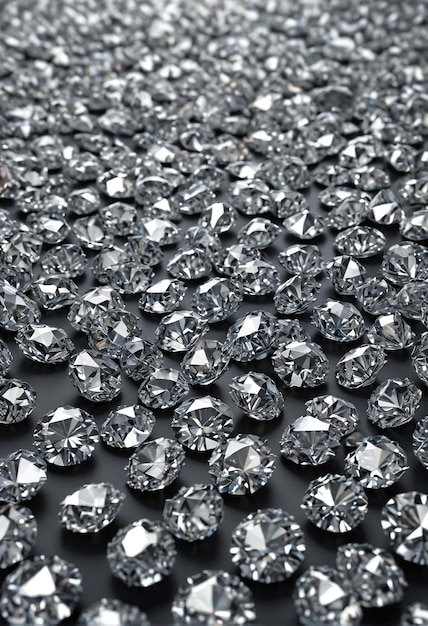 Photo a pile of shiny diamonds is laying on a black surface