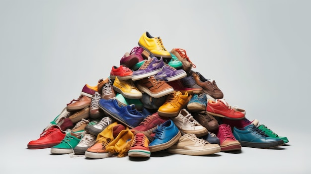 Pile of shoes The problem of overconsumption